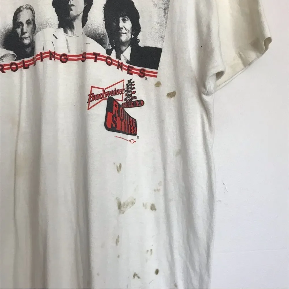Original Vintage The Rolling Stones Budweiser Presents Tshirt Mens Sz XL
